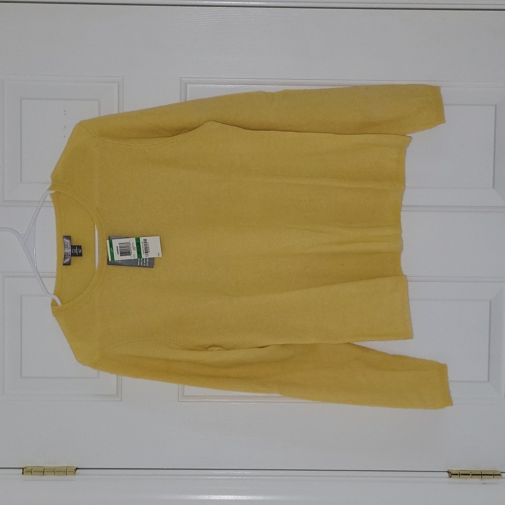 Charter Club Cashmere Sweater Size P/L Yellow NWT
